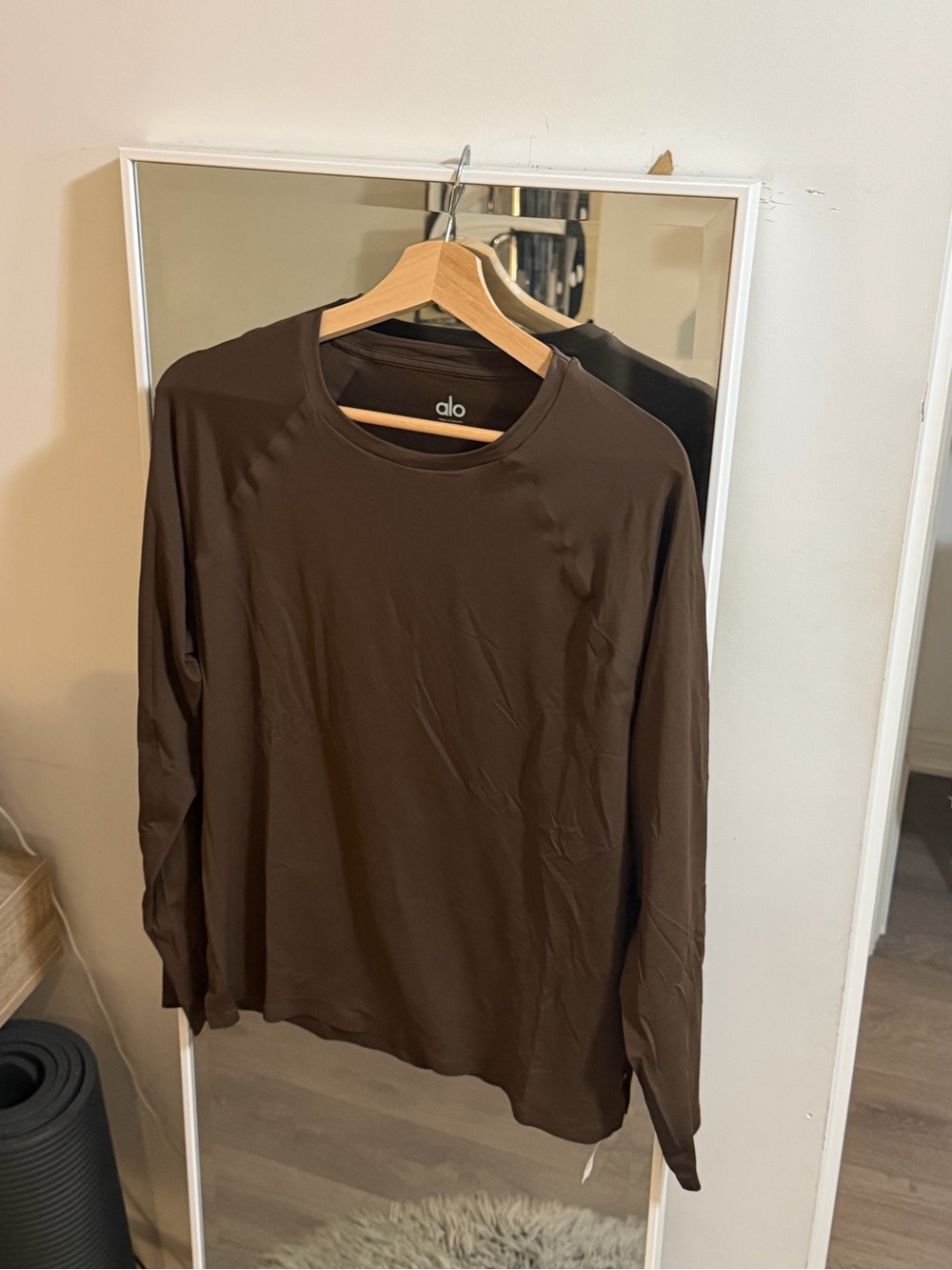 ALO Yoga Men's Long Sleeve Crewneck — Dark Brown